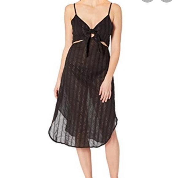 NWT La Blanca Black Cut out Front Tie Dress in XS - Picture 2 of 11